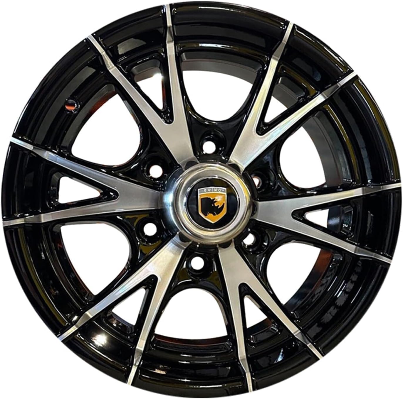 15x6, 6x5.5 Premium Aluminum Trailer Wheel, Black Machine Faced 6Lug Trailer Rim