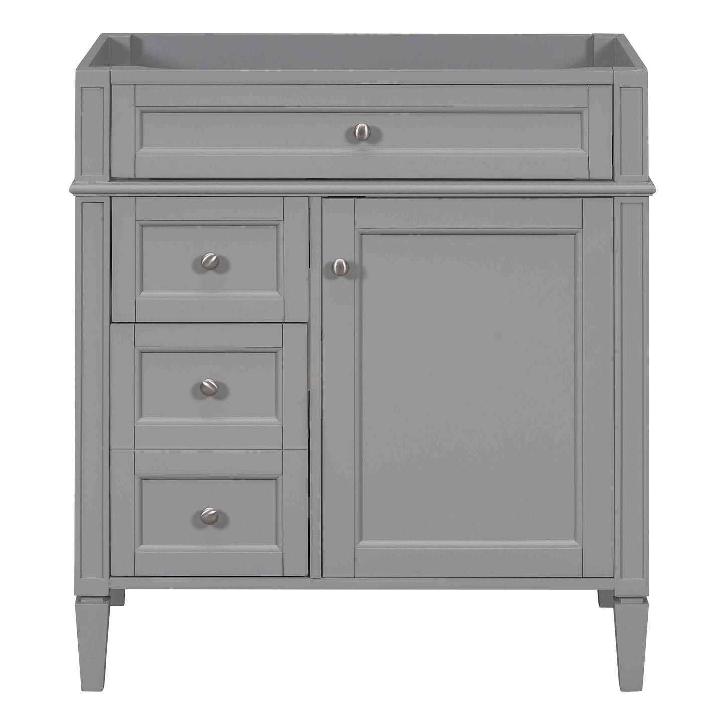 LOVMOR 30 inch Bathroom Vanity without Top Sink Modern Bathroom Storage Cabinet with 2 Drawers and a Tip-out Drawer NOT INCLUDE BASIN
