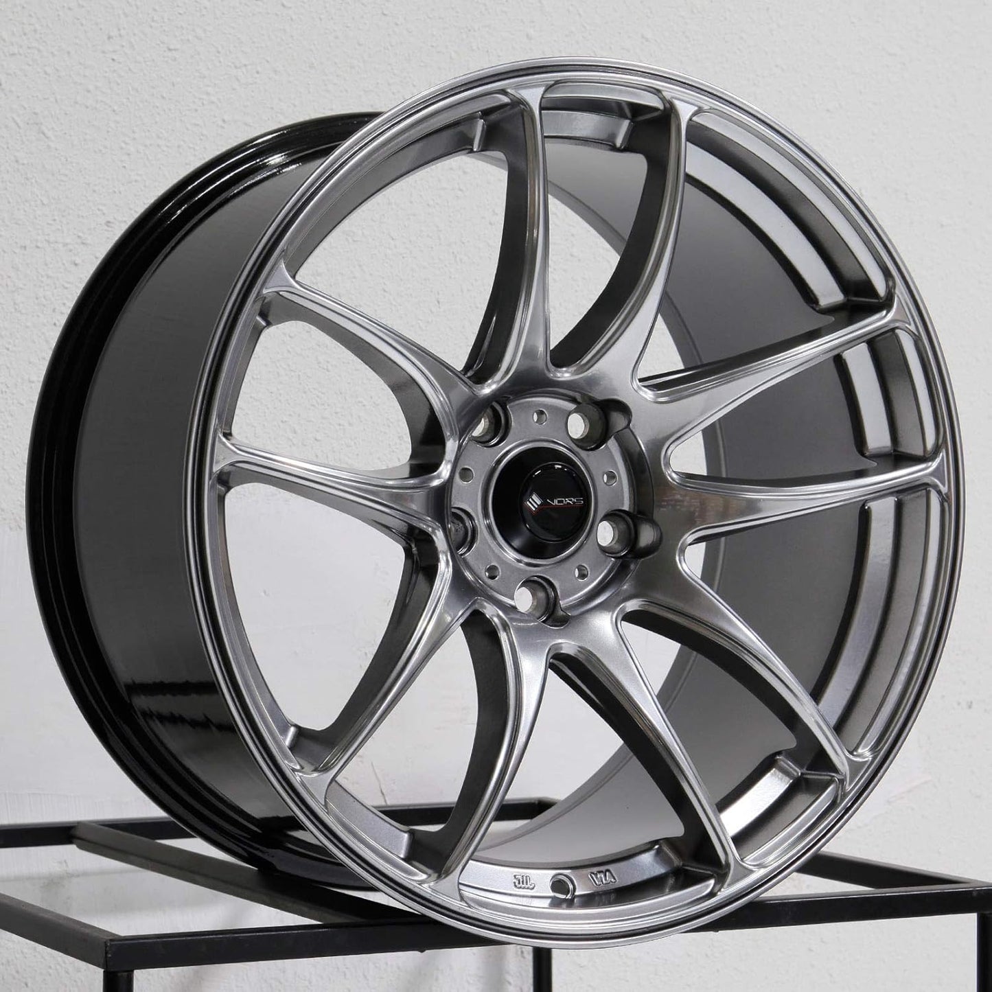 17x9 Vors TR4 5x114.3 30 Hyper Black Wheel Rim 73.1
