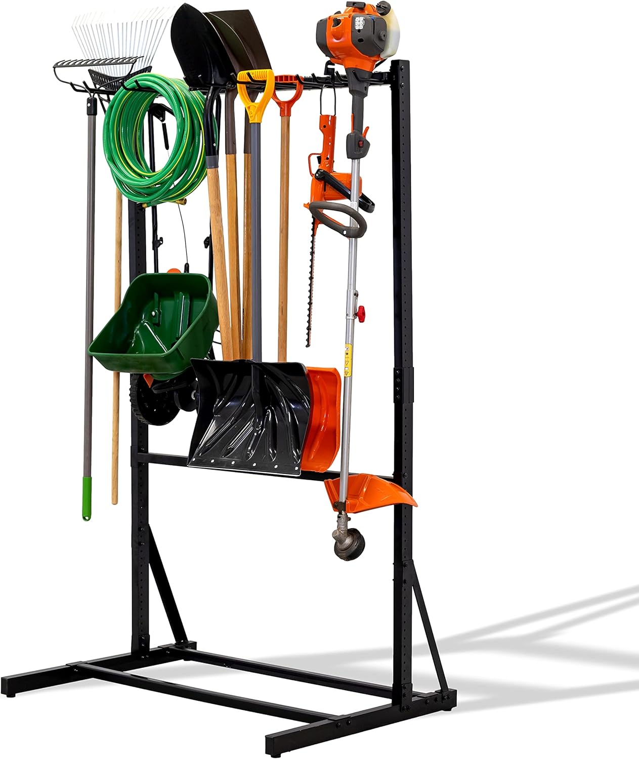 StoreYourBoard Freestanding Tool Storage Rack, Garage Floor Stand, Adjustable Garden Tool Organizer, Industrial Steel