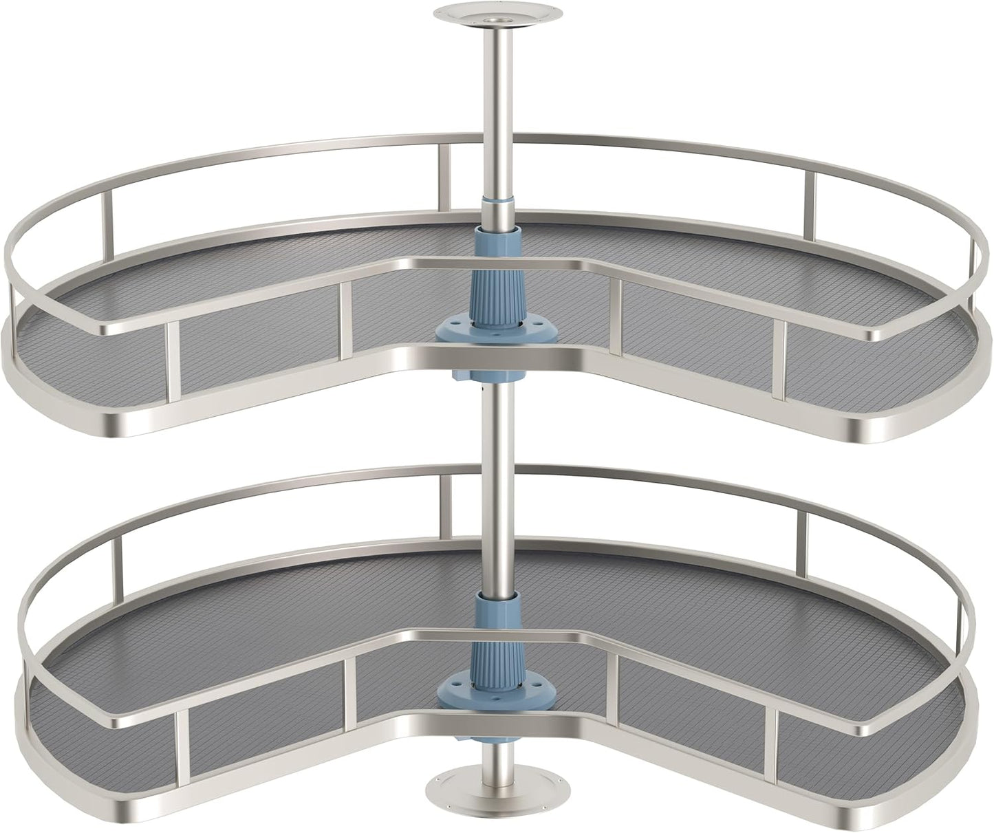 28" Kidney Corner Cabinet Lazy Susan Turntable, 270° Height Adjustable Replacement Shelves for Kitchen Corner Cabinet (Cannot be Door-Mounted)