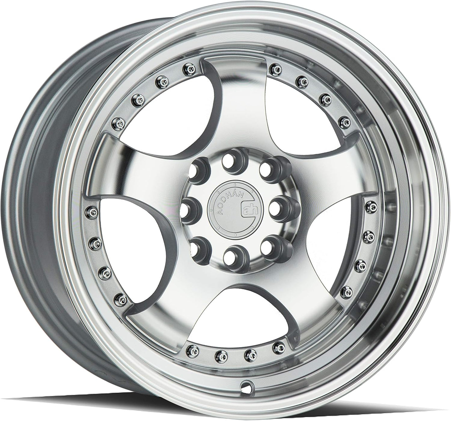 AodHan Wheels Rim AH-03 15x8 4x100/114.3 73.1CB +20 SILVER MACHINED FACE AND LIP