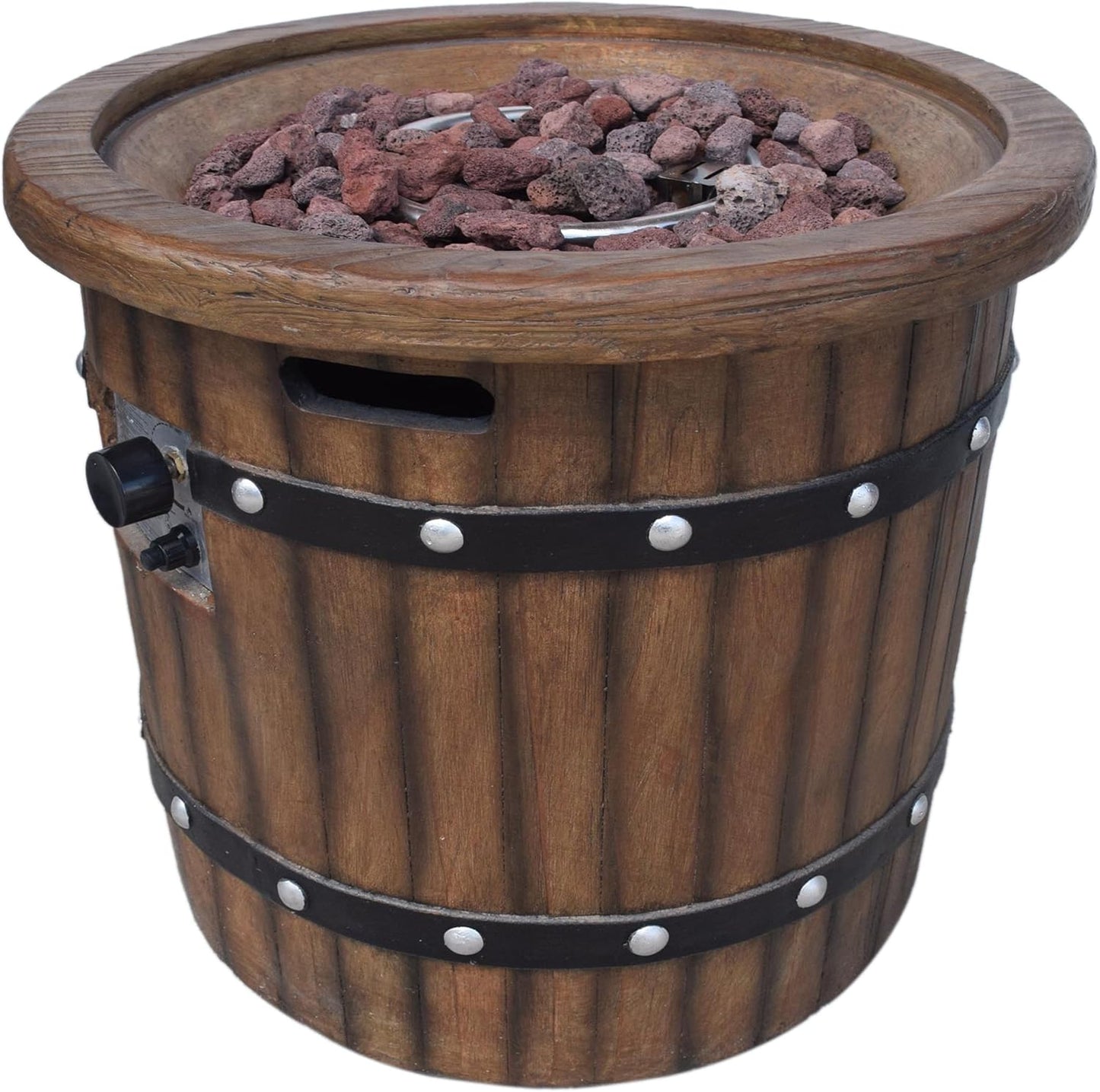 Christopher Knight Home Muriel Outdoor 25" Light-Weight Concrete Round Fire Pit 40K BTU, Dark Brown