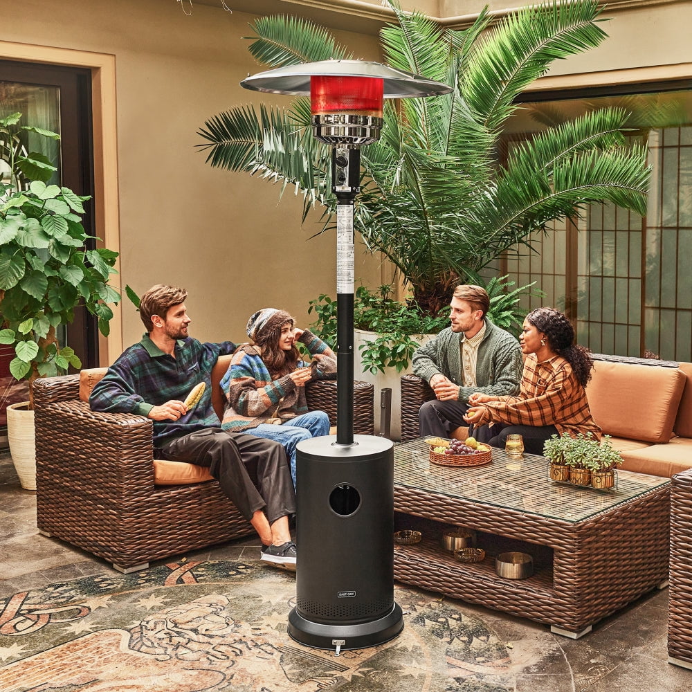EAST OAK 48,000 BTU Patio Heater Outdoor Propane Heaters with Wheels Portable for Home Commercial Use, Gray