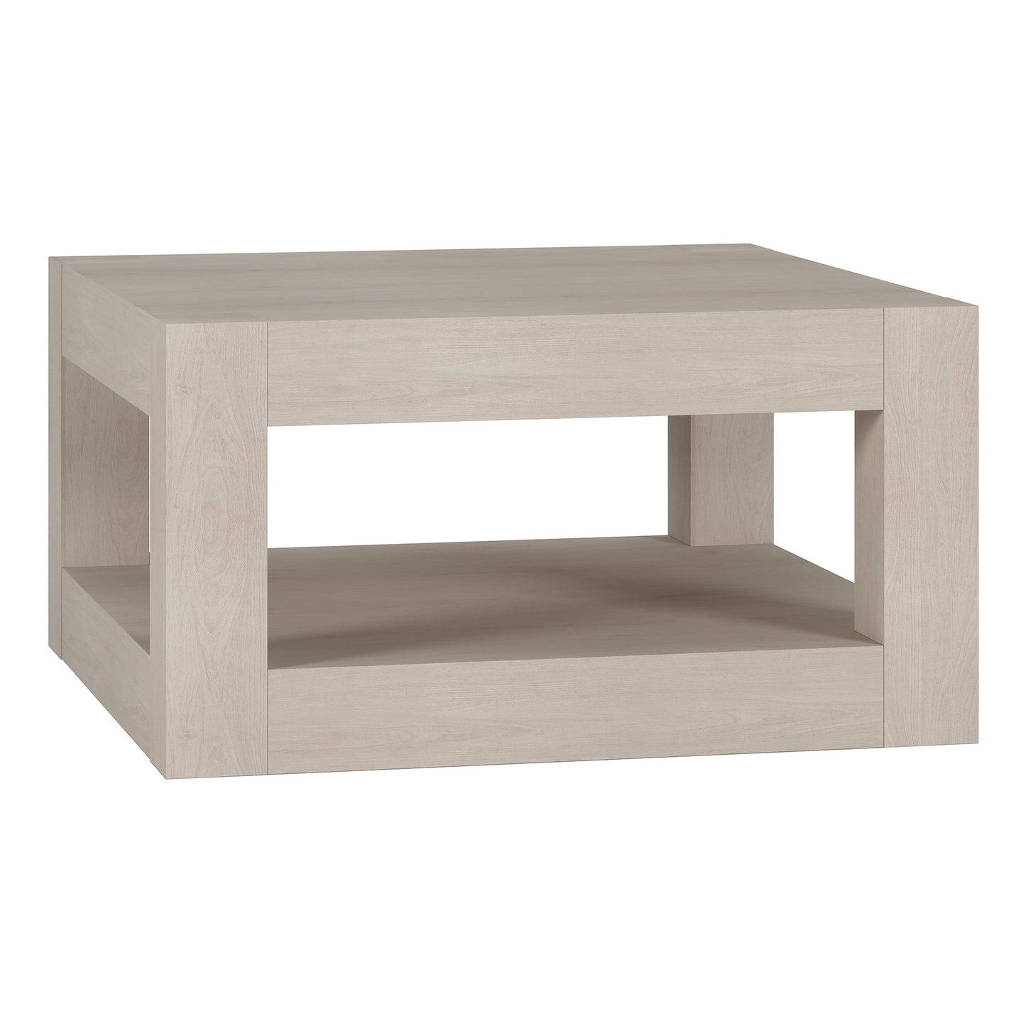 Evelyn&Zoe Minimalist Easy Assembly MDF Coffee Table, Alder White