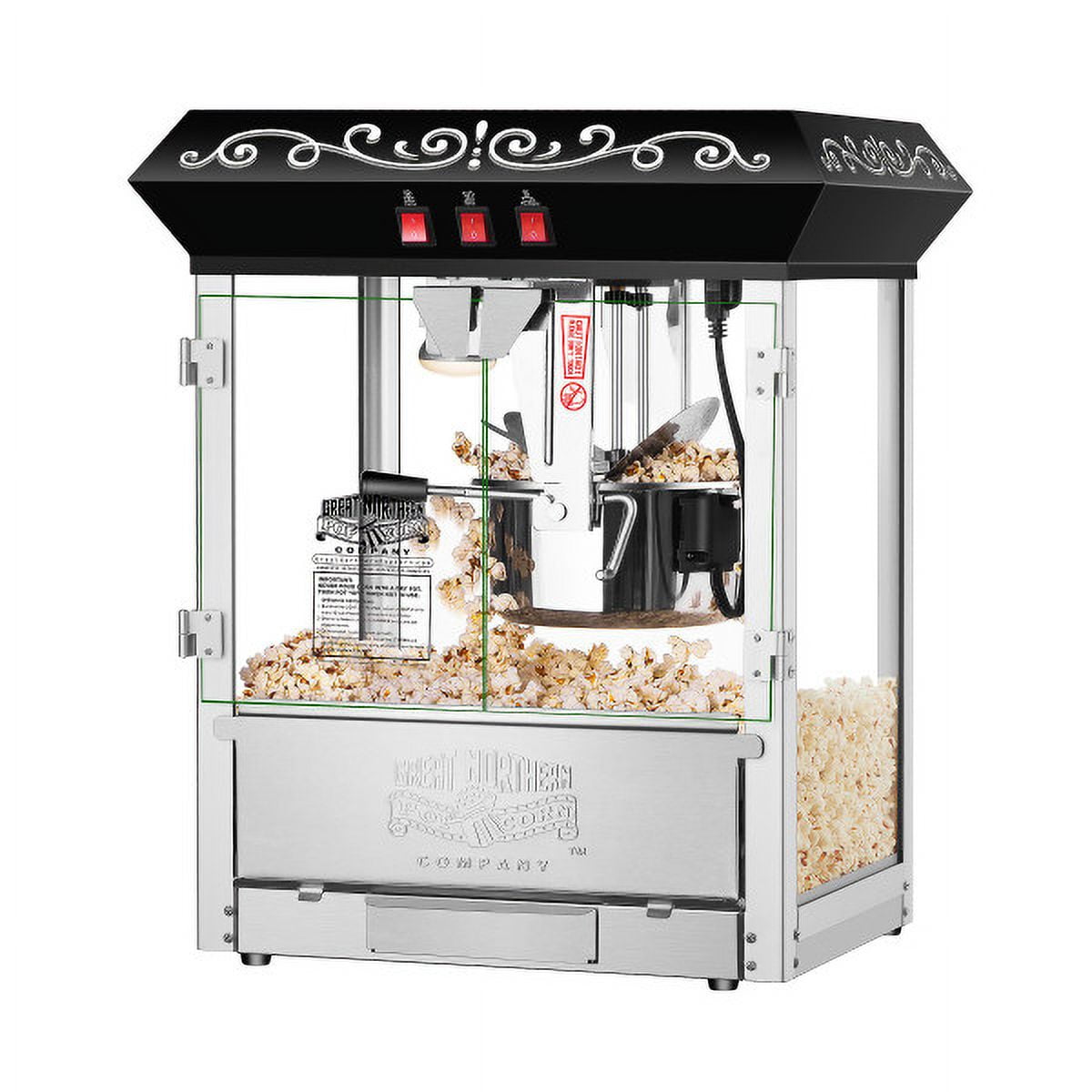Great Northern Popcorn 10 oz Popper Machine with Accessories, Black
