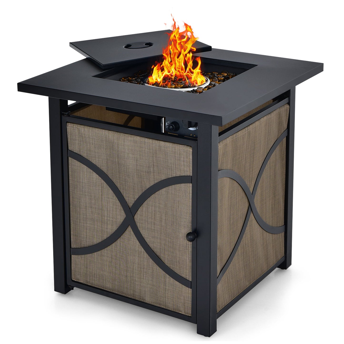 Gymax 25'' Gas Fire Pit Table 40,000 BTU Propane Fire Pit Table w/ CSA Certification