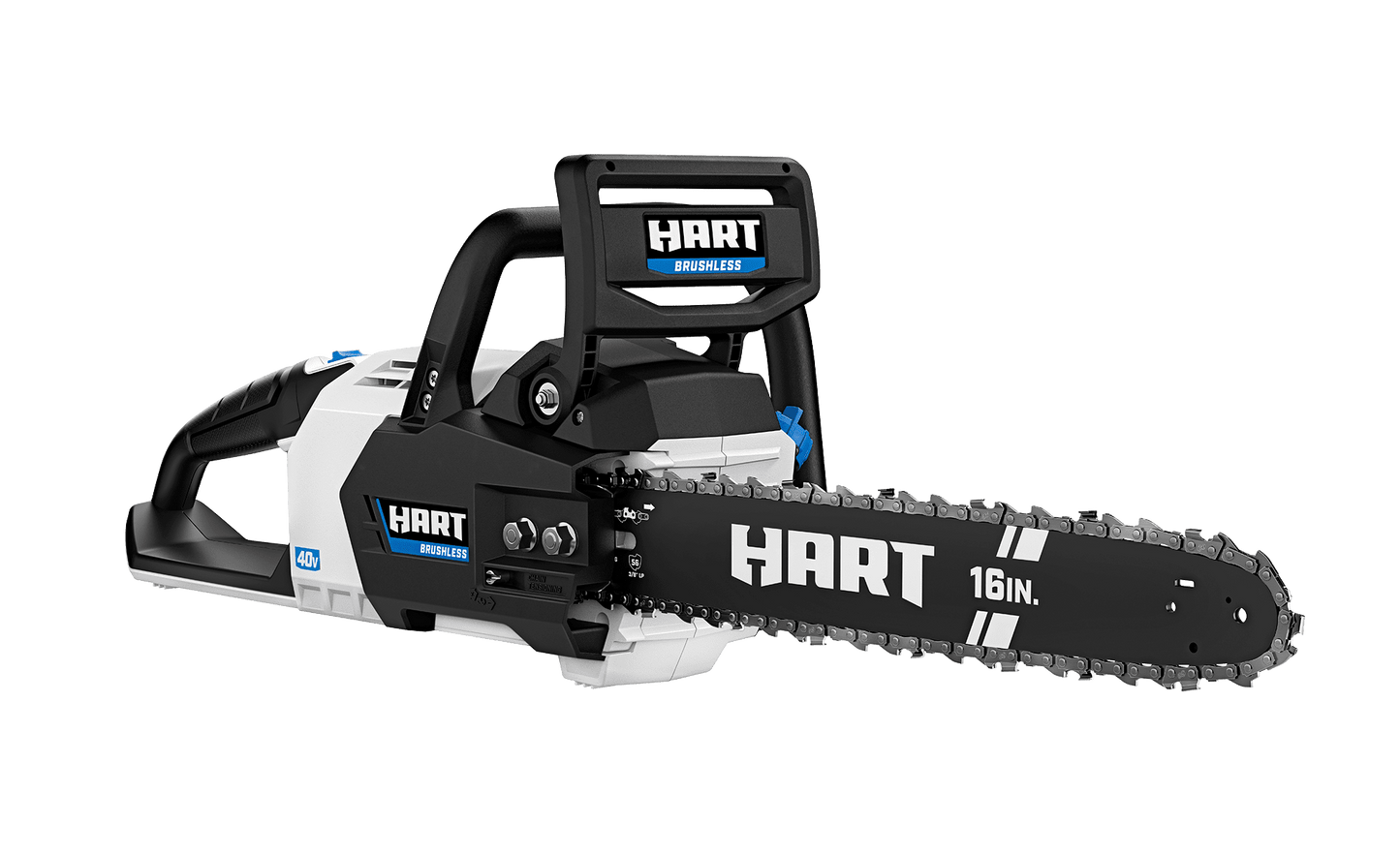 HART 40V 16 inch Supercharge Battery-Powered Brushless Chainsaw Kit, (1) 4.0 Ah Lithium-Ion Battery