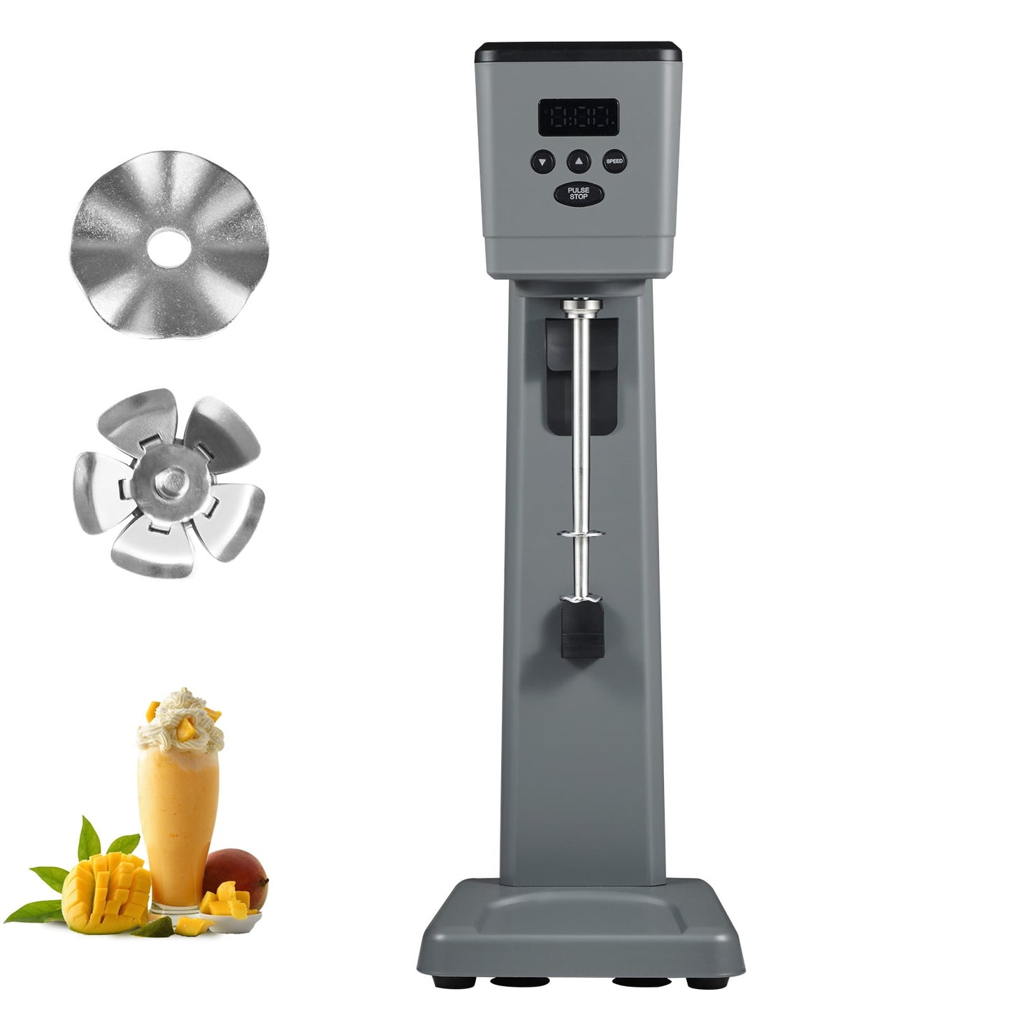 KFFKFF Milkshake Creator, 375W Power, Single Spindle Beverage Mixing Unit, Smart LED Microswitch, 3-Speed Functionality, Includes 820 ml Metal Cup