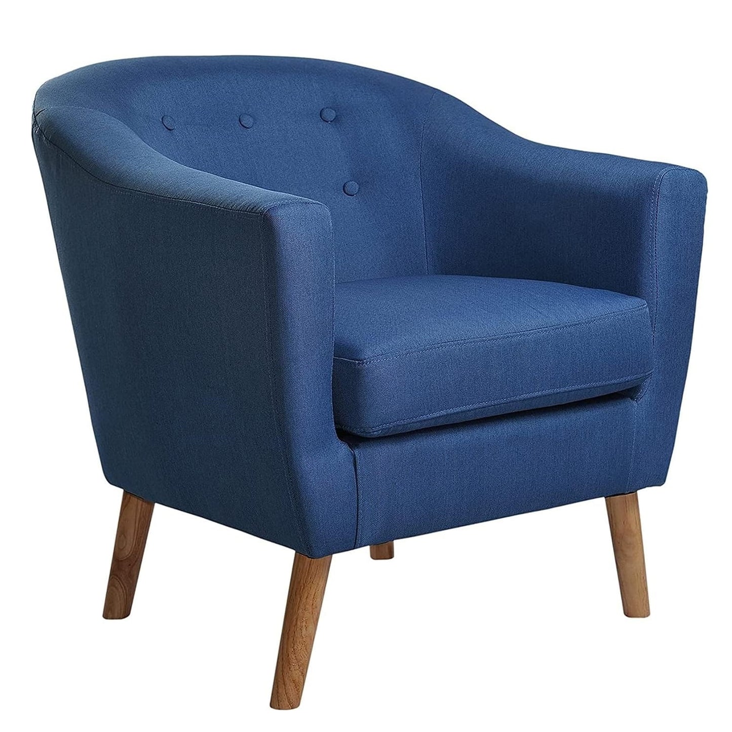 Nathaniel Home, Jason Tub Chair, Tufted Upholstered Armchairs, Club Sofa Chair, Fabric Accent Chair, for Living Room Bedroom Waiting Room, Blue