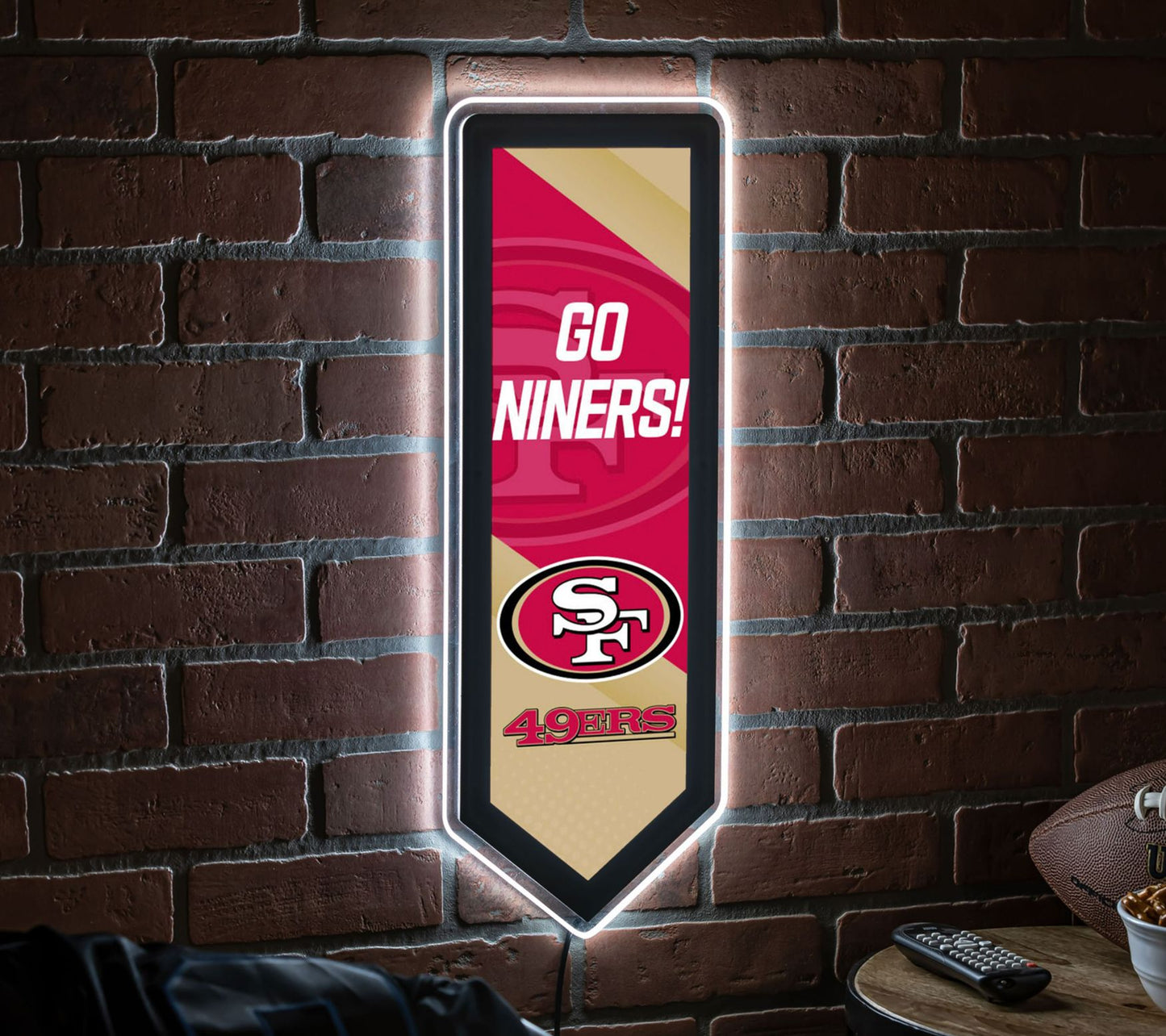 Evergreen NFL LED Pennant Shaped Wall Light