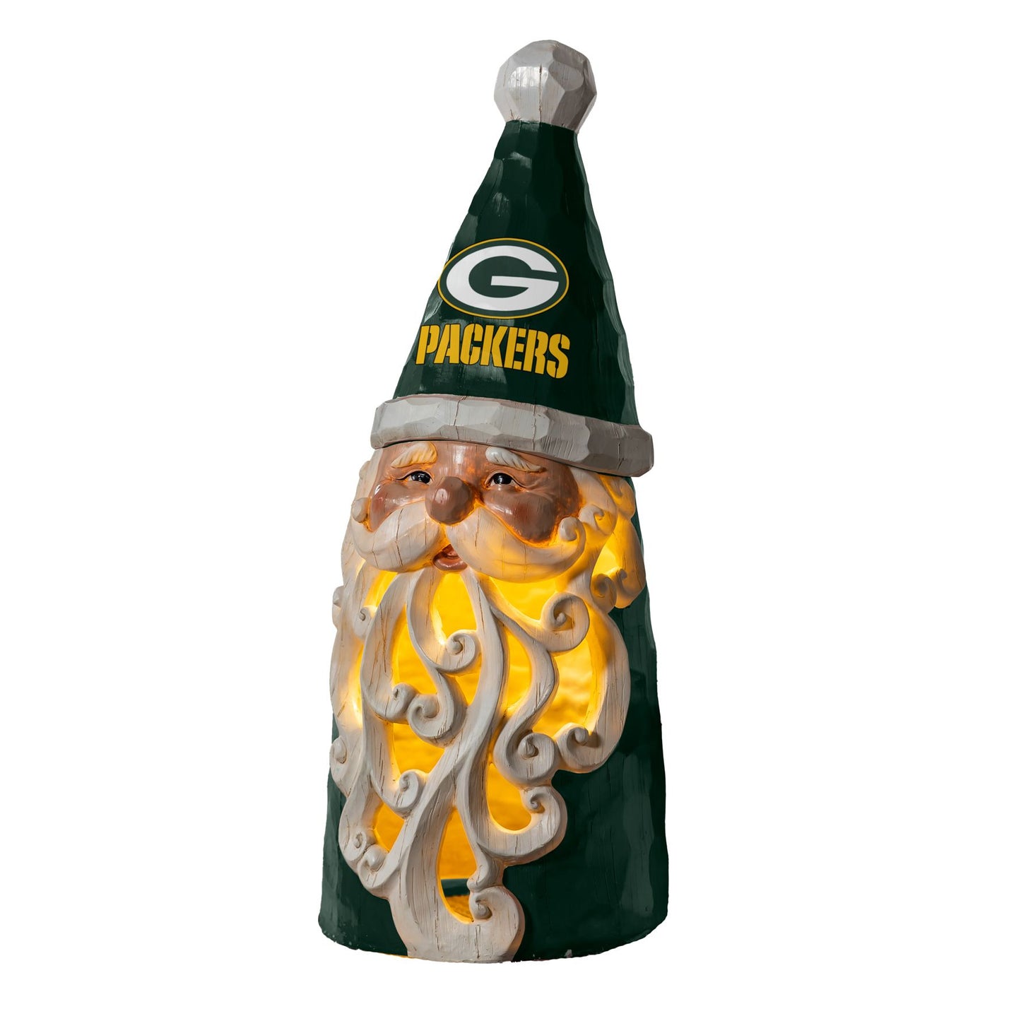 Evergreen LED 2 6" Santa Lit Ga rden Statue wit h NFL Team Logo