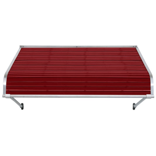 NuImage Awnings 1100 72-Inches Wide x 30-Inches Projection x 13-Inches Height Metal Brick Red Solid Fixed Door Awning