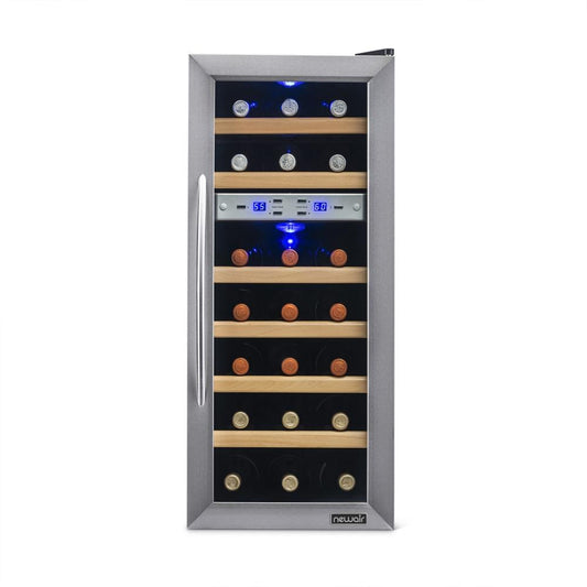 NewAir 13.4-in W Stainless Steel Dual Zone Cooling Freestanding Indoor or Outdoor Wine Cooler