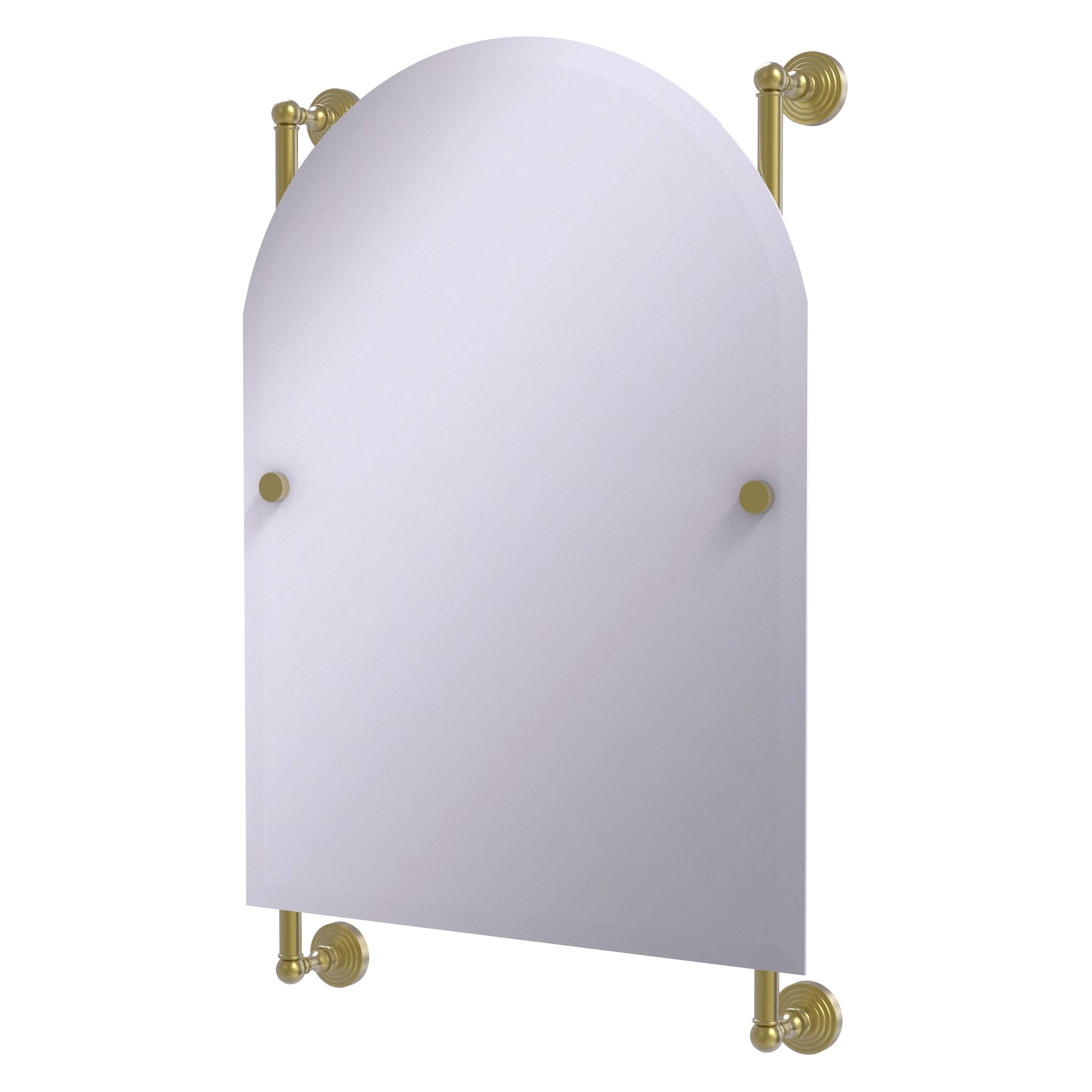 Allied Brass Waverly Place 21-in x 32-in Beveled Frameless Arch Bathroom Vanity Mirror ( Satin Brass )