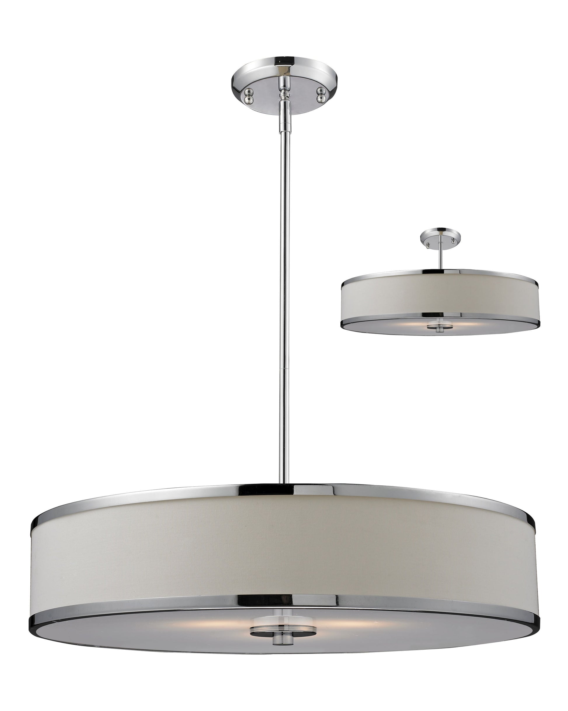 Z-Lite Cameo 3 -Light Chrome Modern/contemporary Drum Large (larger than 22 inches) Hanging Pendant light
