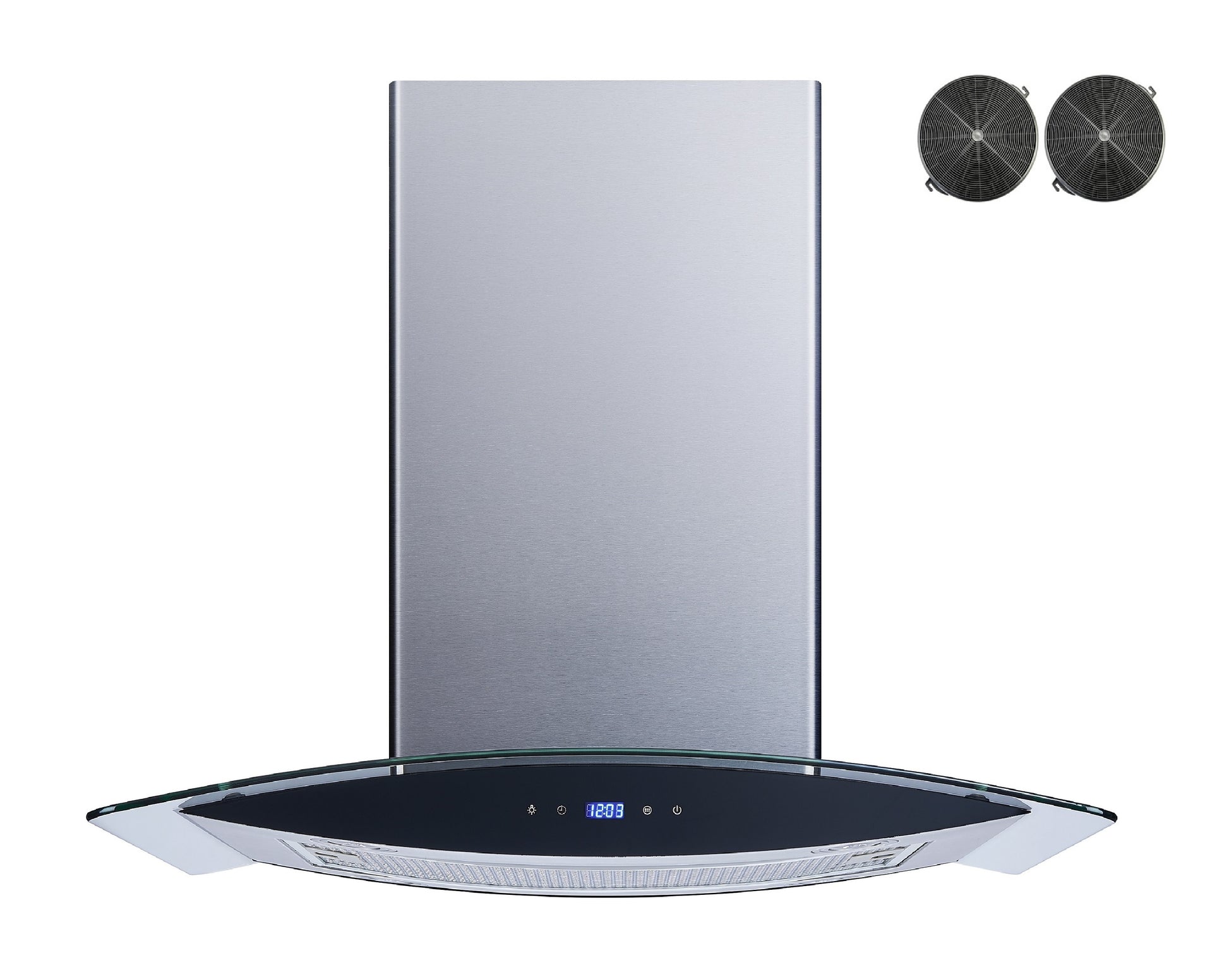 Winflo 30 inch Convertible 500-CFM Stainless Steel Island Range Hood with Charcoal Filter