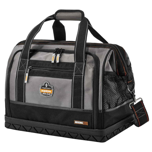 Ergodyne Gray Zippered Tool Bag 22-in Polyester Large 61 Pockets 1680D Ballistic Polyester 13715