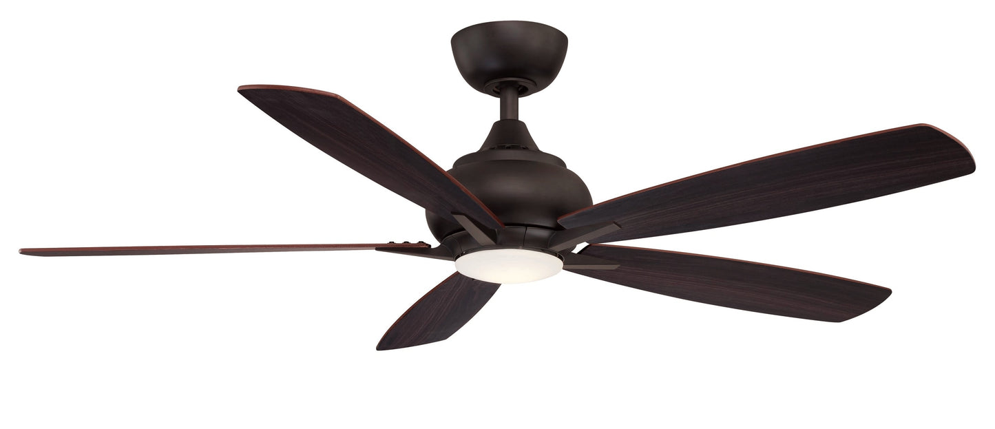 Fanimation Doren 52-in Integrated LED Dark Bronze with Dark Walnut Blades Ceiling Fan With Light - Remote Included ( 5 -Blade ) 2411248