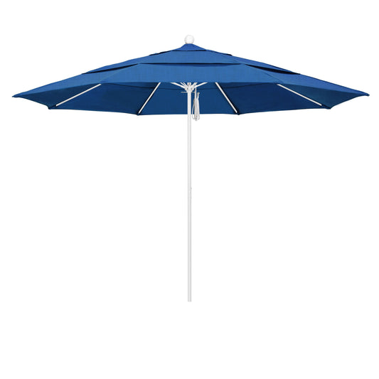 California Umbrella 11-ft Aluminum Blue No-tilt Market Patio Umbrella
