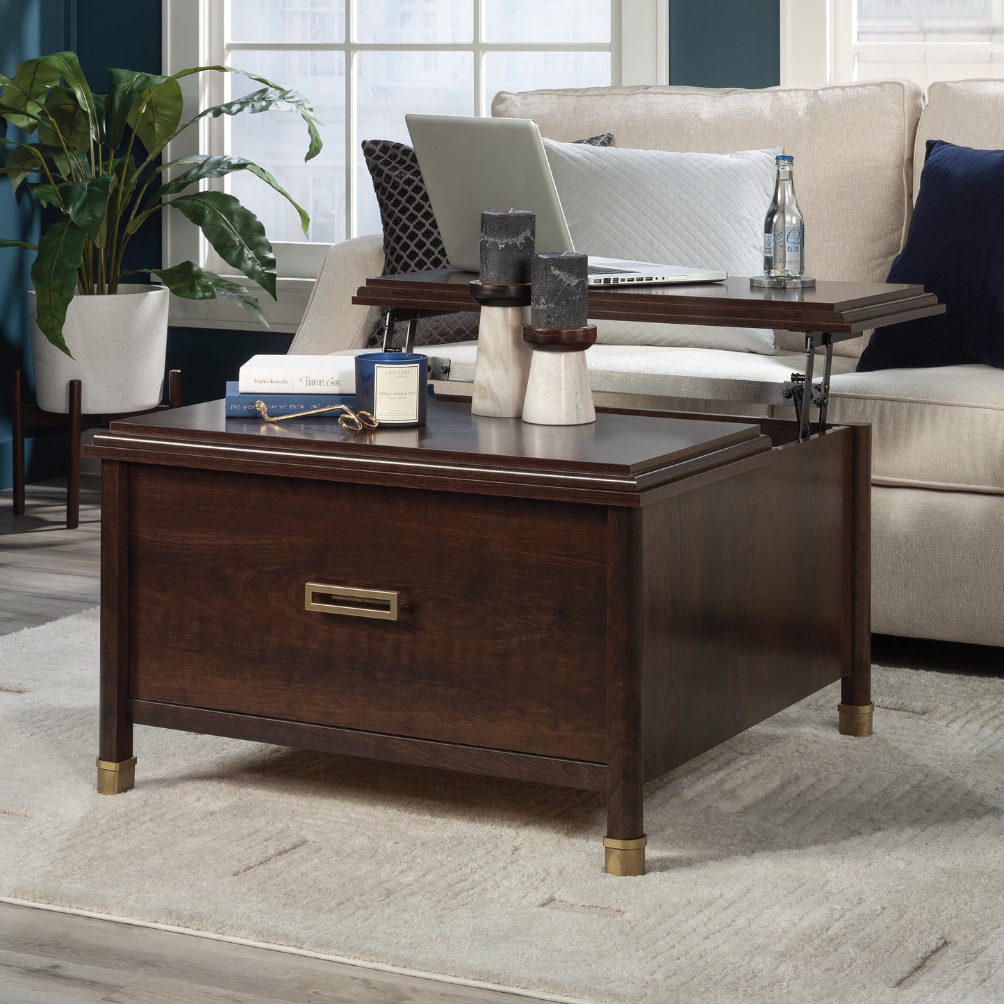 1934 Collection, by Sauder Lift-Top Coffee Table, Deco Cherry Finish