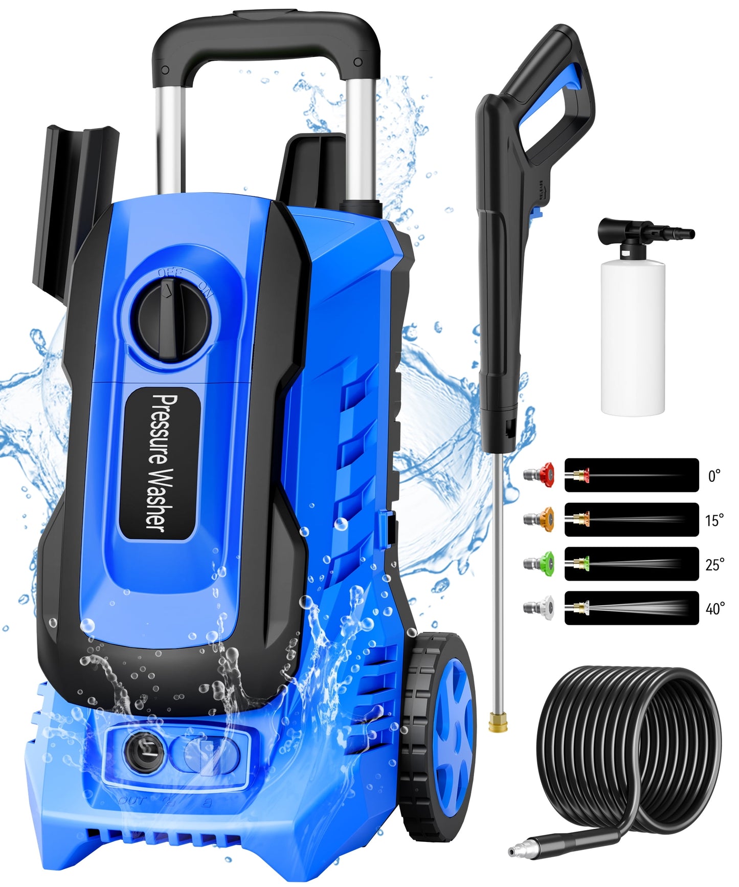 Vebreda 3800 PSI Electric Pressure Washer, 2.6 GPM Power Cleaner with 5 Nozzles, TSS Safety System, Portable Design for Cars, Driveways & Home Surfaces