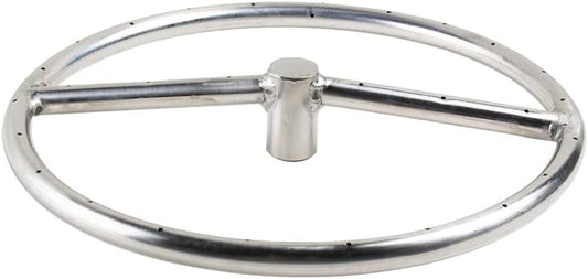 HPC Fire Round Stainless Steel Fire Pit Burner (FRS-12-NG), 12-Inch, Natural Gas