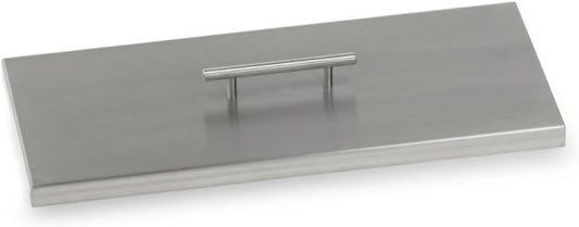 American Fireglass Rectangular Burner Pan Cover Stainless Steel Lid for Outdoor Fire Pit or Table for Natural Gas or Propane Fires 27" x 11" x 1.5"