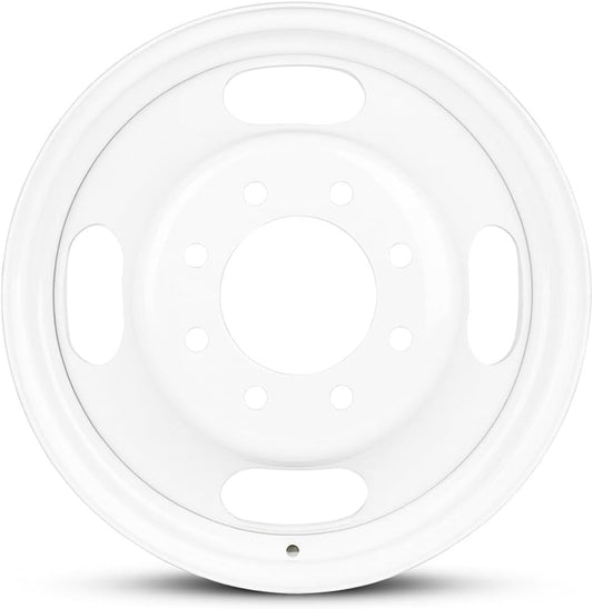 For 2003-2024 Chevrolet Express 3500 16 Inch Painted White Steel Rim - OEM Direct Replacement - Road Ready Van Wheel