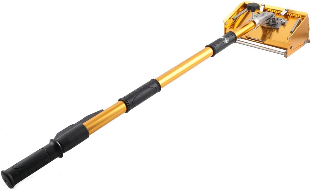 EWANYO 10 inch Drywall Flat Finishing Box with Extension Handle Adjustable Height 40''-64'', Aluminum Drywall Flat Finishing Box Tool Finishing Mud Box for Plasterboard Wallboard Sheetrock