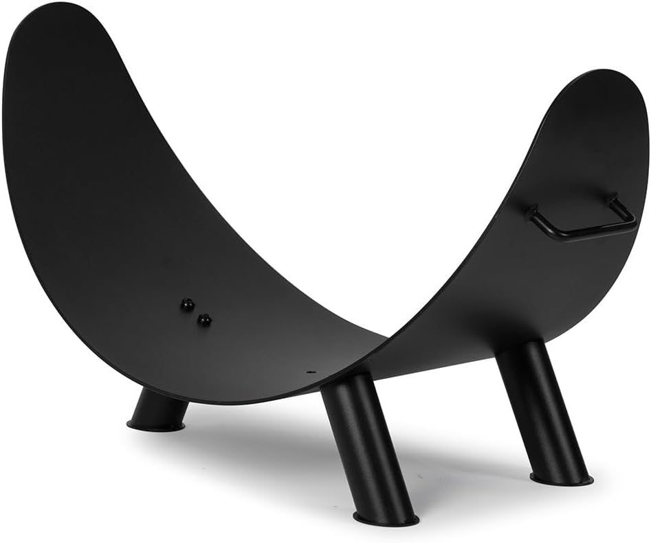 Ash & Ember 36" Wedge Firewood Rack, Wood Rack for Outdoor Indoor Fireplace & Fire Pit, Raised Design with Drainage Hole and Integrated Handles, Log Lumber Storage Stand Stacker