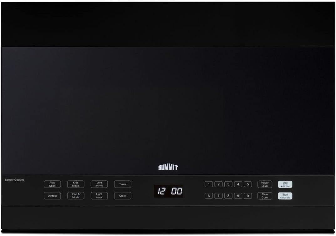 Summit 24\u201D Over the Range Microwave, 1.4 cu.ft. Capacity, Under Cabinet Ventilation, Black - MHOTR242B