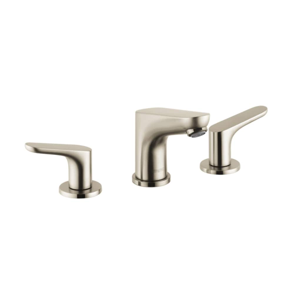 Hansgrohe Focus Brushed nickel Widespread 2-handle WaterSense Low-arc Residential Handle Bathroom Sink Faucet with Drain