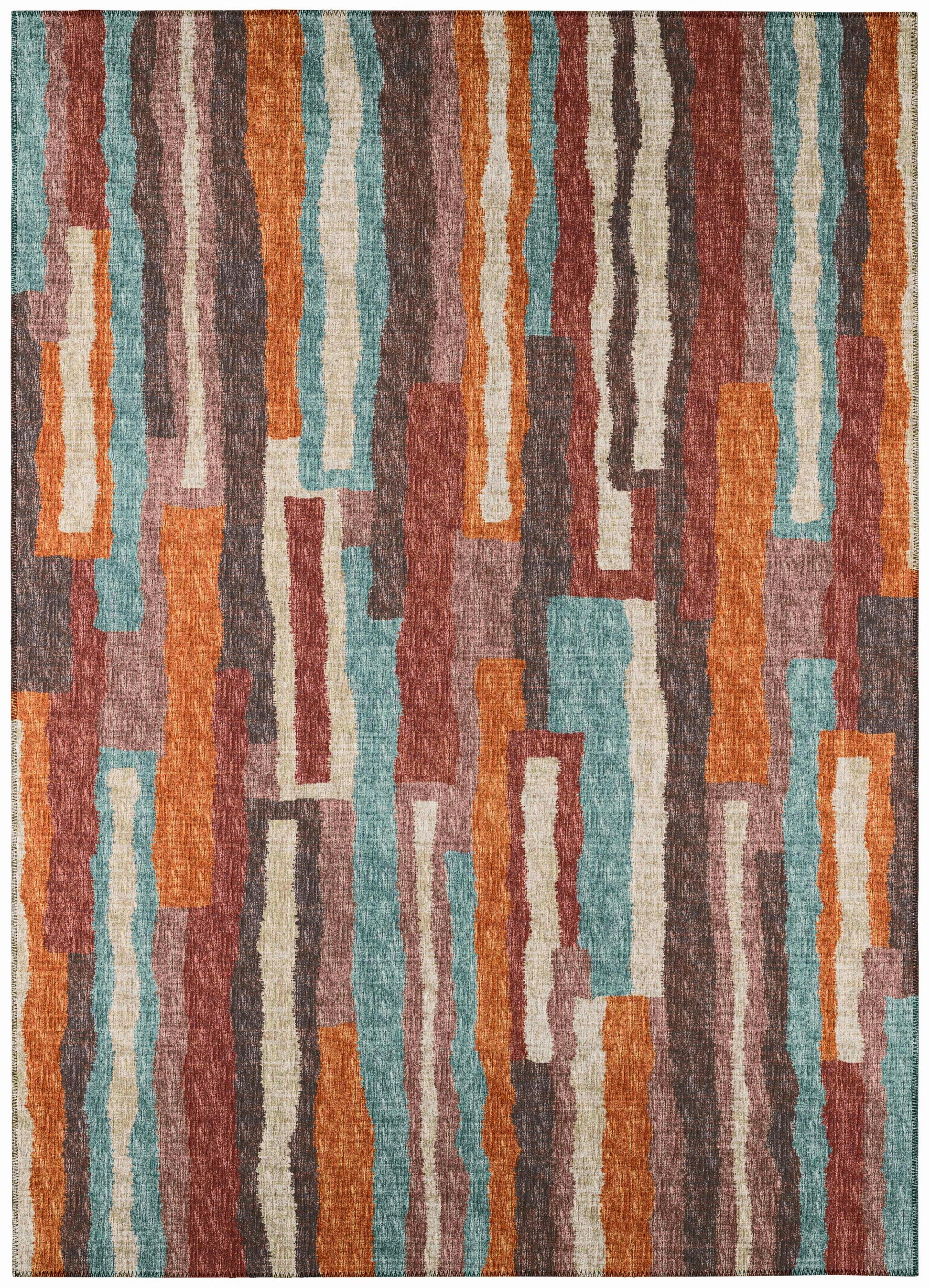 Addison Rugs Bravado 10 x 14 (ft) Paprika Rectangular Indoor/Outdoor Stripe Southwestern Area rug