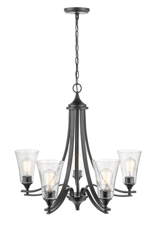 Millennium Lighting Natalie 5 -Light Matte Black Transitional For Use in Bedrooms, Dining Rooms, Foyers, Kitchens, Living Rooms Chandelier