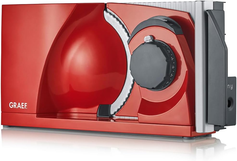 GRAEF MYtiny Folding Kitchen Food Slicer MT1003, Bread Slicer, Sausage, Vegetable, Bread Slicer, Foldable, Red