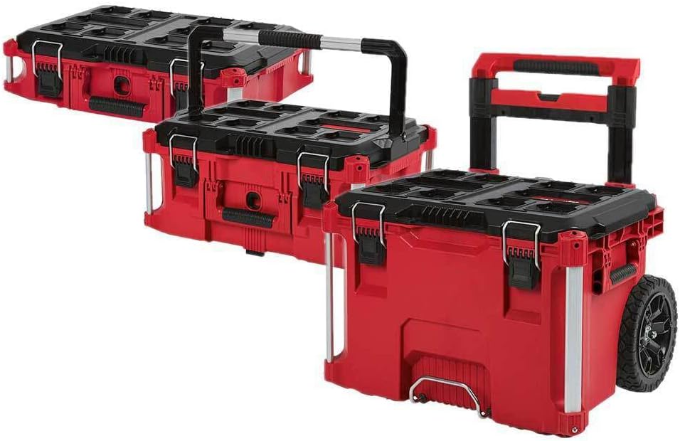Milwaukee Packout Heavy Duty Polymer Tool Box Combo Kit - Large, Standard & Rolling Boxes
