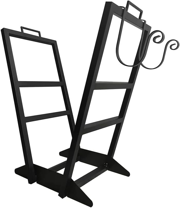 Firewood Rack, Log Storage Steel Firewood Rack, Floor-Standing Heavy-Duty Rack, Fireplace Tools, Wood Organizing Rack