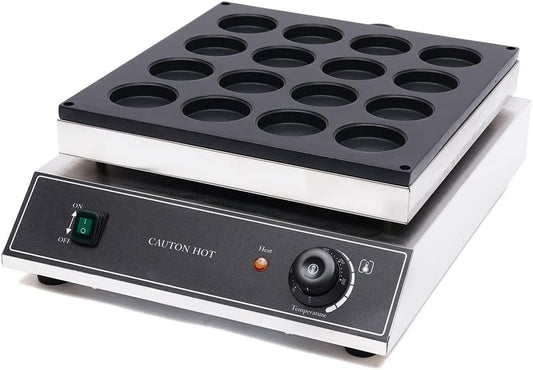 Red Bean Cake Machine, 110V Electric Nonstick Obanyaki Grill, Adjustable 50-300℃,16 Pcs Commercial Heating Red Bean Cake Maker Bread Cake Machine for Bakery,Dessert Shop,Restaurant