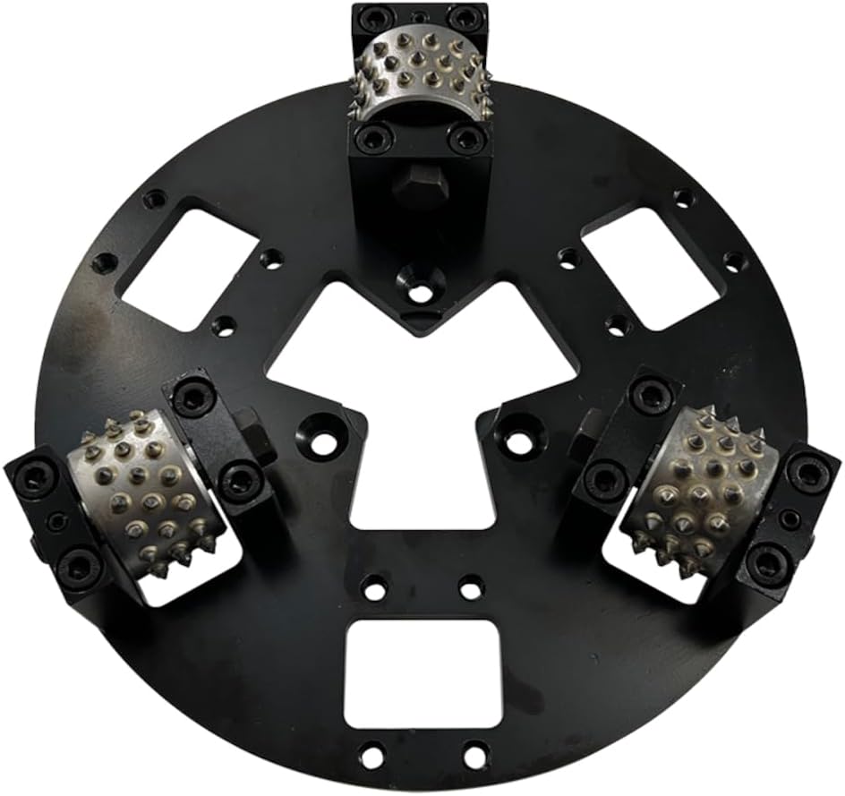 10.5" Bush Hammer Adapter Plate for HTC Greyline/Professional Grinder, 45 Tip Rollers