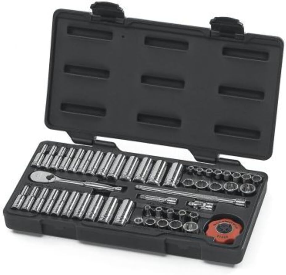 GEARWRENCH 51 Pc. 1\/4" Drive 12 Pt. Mechanics Tool Set, Standard & Deep, SAE\/Metric - 80301