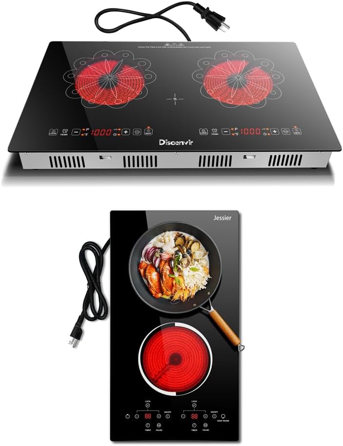 2 Burner Electric Cooktop and Jessier 12 Inch Electric Cooktop