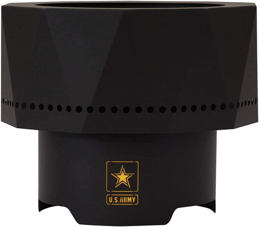 Blue Sky Outdoor Living U.S. Army Ridge Portable Fire Pit, Smokeless Fire Pit with Carrying Bag, Black
