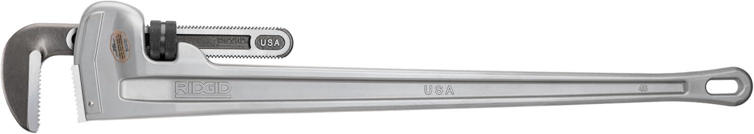 RIDGID 31115 Model 848 Aluminum Straight Pipe Wrench, 48-inch Plumbing Wrench