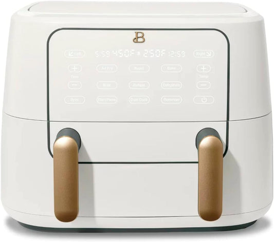 Beautiful 9QT TriZone Air Fryer, by Drew Barrymore (White Icing)