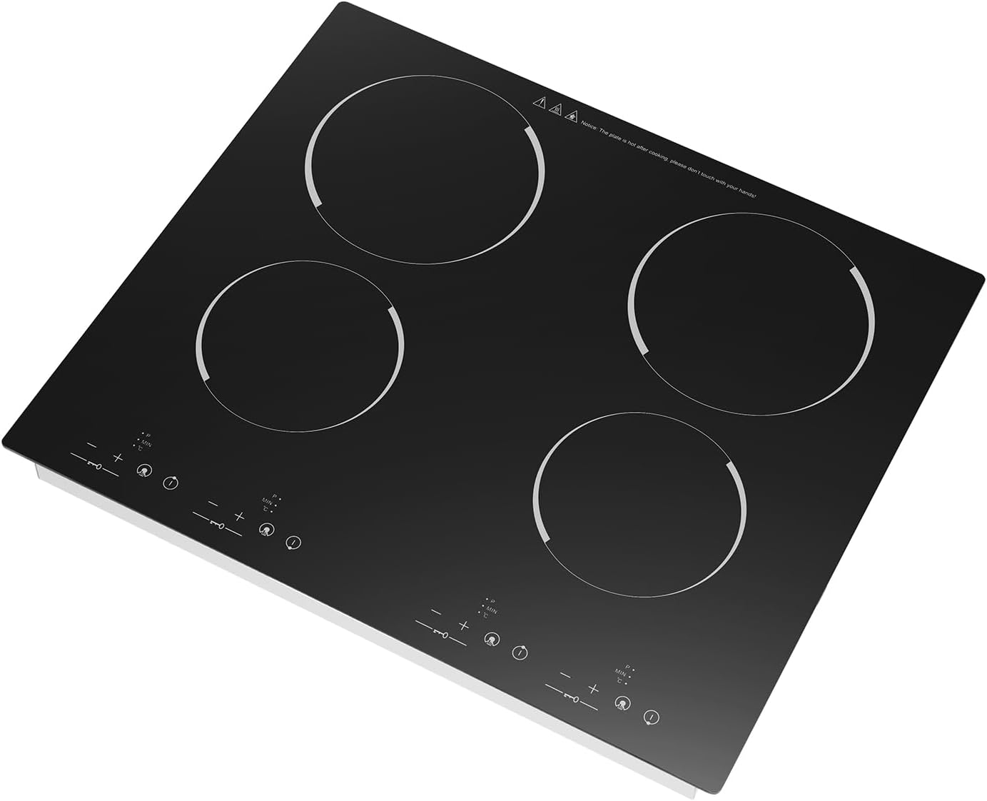 23.4 Inch Induction Cooktop 4 Burners, 110V 3000W Built-in Induction Stovetop Flat Glass Top Electric Stove Hob with Touch Control & Child Lock for Kitchens Snack Bars & Hotels