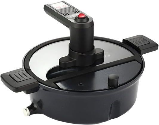 Magic Rotating Cooking Pot Rollpan, PFOA-Free Non-Stick, Battery Operated, for Induction and Gas Stoves