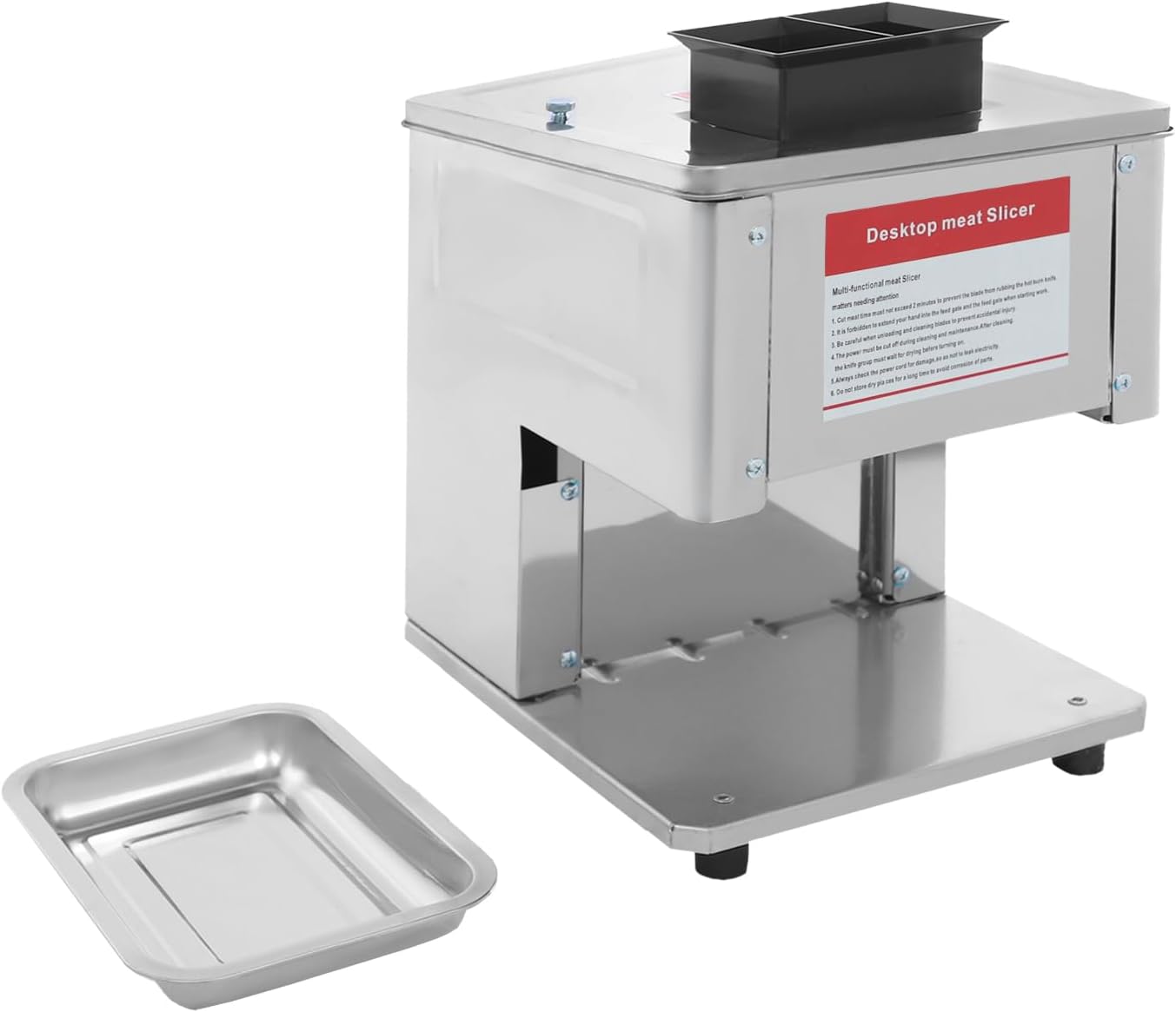 1500W Electric Meat Cutter Machine, 3.5mm Thickness 330lb\/h Commercial Fresh Meat Slicer Shredded Minced Cutting Machine, Stainless Steel Food Cutting Slicer for Slices Strips Cubes Minced Meat