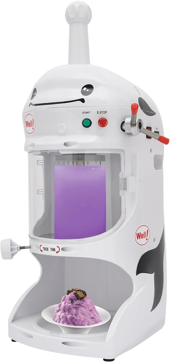 110V 350W Commercial Ice Shaver Ice Crusher Electric Snow Cone Maker Stainless Steel Ice Shaving Machine with 3 Cups&1 Stainless Steel Bucket for Bar Cafe Drink Shop Home