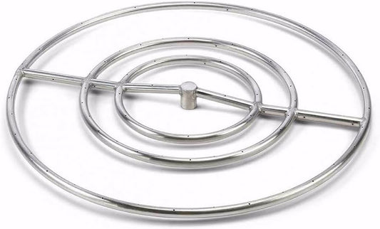 HPC Fire Round Stainless Steel Fire Pit Burner (FRS-30-NG), 30-Inch, Natural Gas